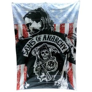 Sons of Anarchy Graphic Tapestry - Black, Red, White 84”x58”
